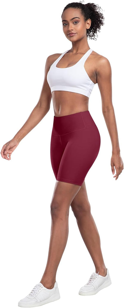 High Waisted Spandex Biker Shorts, Workout Booty Soft Yoga Shorts for Women